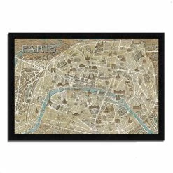 Cheapest 🤩 Tangletown Fine Art Monuments Of Paris Map By Wild Apple Portfolio - Wood Framed Print Multi-Color 🧨