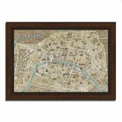 Best reviews of 🔔 Tangletown Fine Art Monuments Of Paris Map By Wild Apple Portfolio - Wood Framed Print Multi-Color 😀