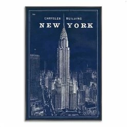 Hot Sale 😍 Tangletown Fine Art 26x38 Blueprint Map New York By Sue Schlabach Print On Canvas Fabric Multi-Color 😍