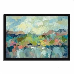 Best Sale 😉 Tangletown Fine Art 33" X 23" Abstract Lakeside By Silvia Vassileva - Wood Framed Print Multi-Color 🤩