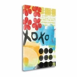 Top 10 ✔️ Tangletown Fine Art 16" X 23" Abstract Xoxo By Linda Woods - Print On Canvas Fabric Multi-Color ✔️
