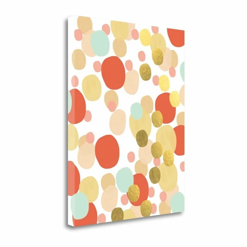 Hot Sale ๐ Tangletown Fine Art 16x20 Abstract Painting Coral By Linda Woods- Print On Canvas Fabric Multi-Color ๐