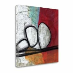 Cheap 👏 Tangletown Fine Art 18" X 18" Red Abstract By Linda Woods - Print On Canvas Fabric Multi-Color 🌟