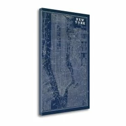 Best reviews of 😀 Tangletown Fine Art 16x24 Blueprint Map New York By Sue Schlabach Print On Canvas Fabric Multi-Color 🧨