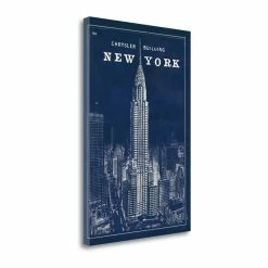 Best deal 🧨 Tangletown Fine Art Blueprint Map NewYork Chrysler Building By SueSchlabach-CanvasFabric Multi-Color 💯
