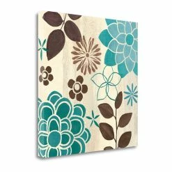 Top 10 🤩 Tangletown Fine Art 20x20 Abstract Garden Blue II By Veronique Charron- On Canvas Fabric Multi-Color 🛒