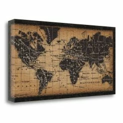 Outlet 🎁 Tangletown Fine Art 29" X 15" Old World Map By Pela Studio - Print On Canvas Fabric Multi-Color 👏