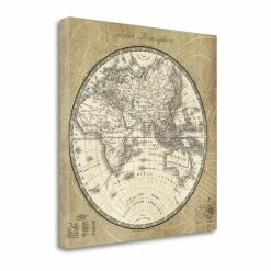 Best reviews of 🔔 Tangletown Fine Art 18"x18" French World Map II By Sue Schlabach- Print On Canvas Fabric Multi-Color 🎁