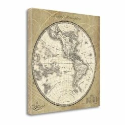 Budget 🌟 Tangletown Fine Art 18"x18" French World Map III By Sue Schlabach Print On Canvas Fabric Multi-Color 🔥