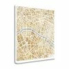 Wholesale 😍 Tangletown Fine Art 18" X 18" Gilded Paris Map By Laura Marshall- Print On Canvas Fabric Multi-Color ⌛