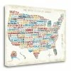 Best Pirce ✨ Tangletown Fine Art 24" X 16" Us City Map By Michael Mullan - Print On Canvas Fabric Multi-Color 👍