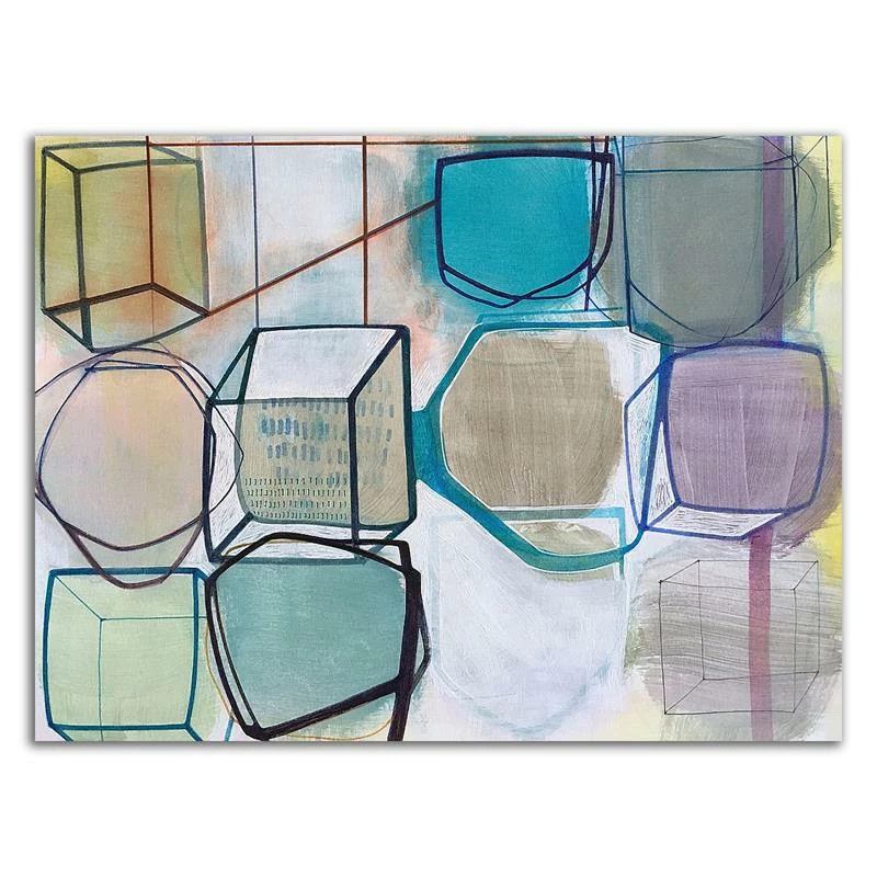 Top 10 ๐ Tangletown Fine Art 24" X 18" Paper Abstract 3 By Naomi Taitz Duffy - Print On Canvas Fabric Pink ๐ - Image 3