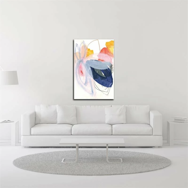 Budget ๐ Tangletown Fine Art 16" X 24" Abstract Painting XVII By Iris Lehnhardt - Print On Canvas Fabric Blue โญ - Image 2