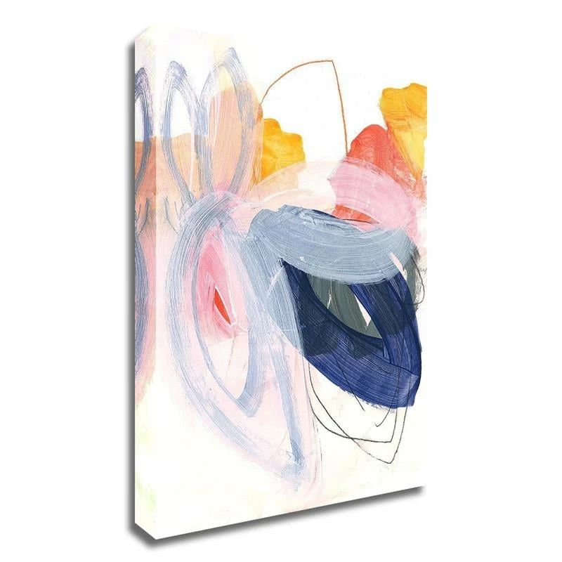 Budget ๐ Tangletown Fine Art 16" X 24" Abstract Painting XVII By Iris Lehnhardt - Print On Canvas Fabric Blue โญ
