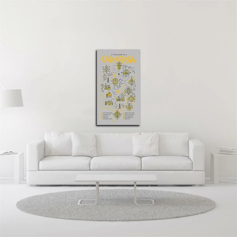 Deals โญ Tangletown Fine Art 12" X 21" True Detective Map By Robert Farkas - Print On Canvas Fabric White ๐ - Image 2