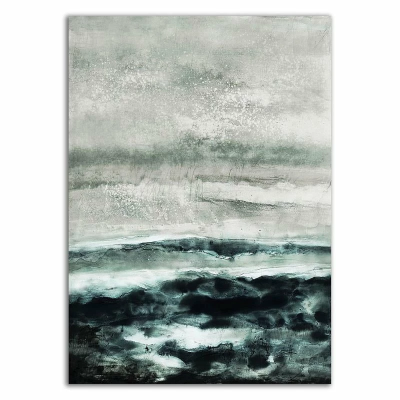 Outlet โค๏ธ Tangletown Fine Art 15" X 21" Abstract Waterscape By Iris Lehnhardt - Print On Canvas Fabric White ๐ฅ - Image 3