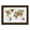 Flash Sale ✔️ Tangletown Fine Art 42x30 Pattern World Map By Laura Marshall Wood Framed Print Wall Art Multi-Color 🎉
