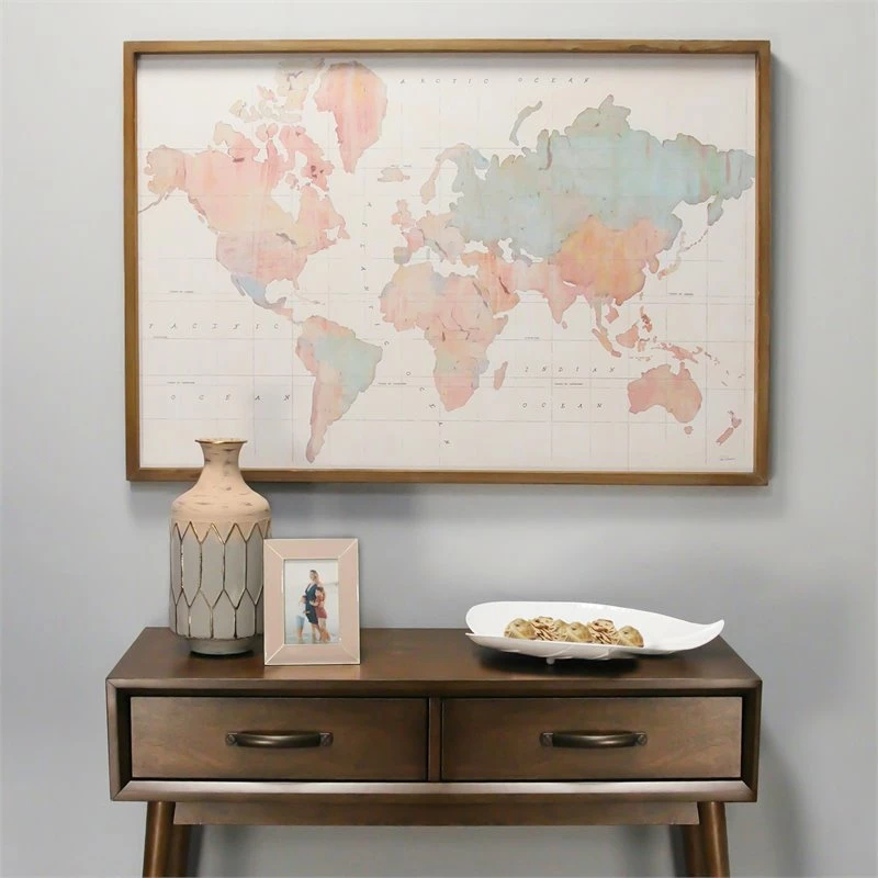 Coupon ๐ Stratton Home Decor Watercolor World Map Print Wall Art ๐ - Image 2