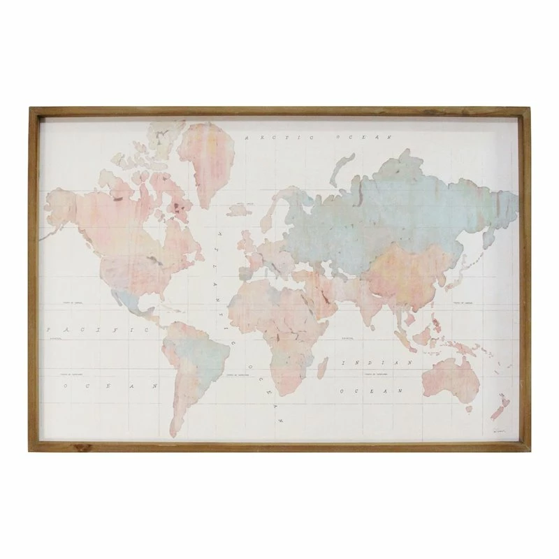 Coupon ๐ Stratton Home Decor Watercolor World Map Print Wall Art ๐
