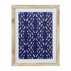 Brand new 🎉 Stratton Home Decor Framed Geometric Motif Wall Art With Glass In Blue ❤️