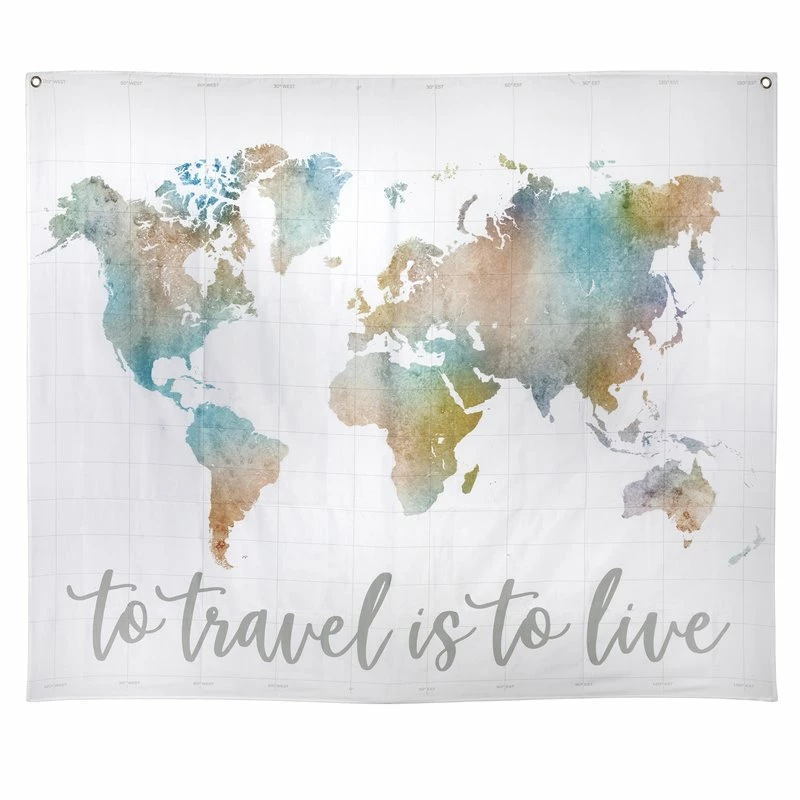 Hot Sale 🤩 Stratton Home Decor To Travel Is To Live Watercolor Map Wall Tapestry 🛒