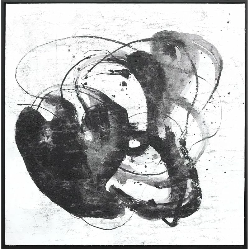 Best reviews of ⌛ Gild Design House Abyss II Black And White Abstract Hand Painted Framed Canvas 👏