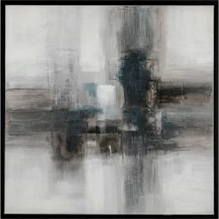 Buy ❤️ Crestview Collection Hand Painted & Black Framed Abstract Painting Cotton Canvas Multi-Color ✔️