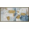 Brand new ⭐ Crestview Collection Gold Framed Abstract Painting With Light Blue And Gold Cotton Canvas Multi-Color 🔔