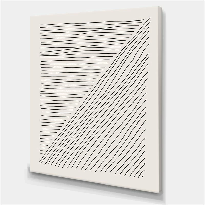 Cheapest โค๏ธ Designart 30" X 40" "Geometric Lines IV" Fabric Canvas Wall Art In Black ๐ฅ - Image 2