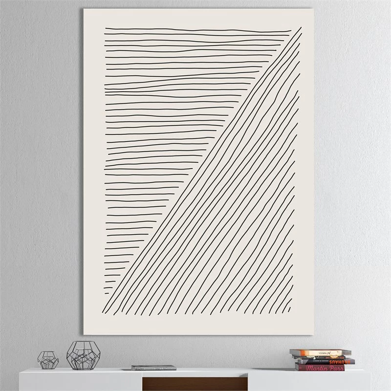 Cheapest โค๏ธ Designart 30" X 40" "Geometric Lines IV" Fabric Canvas Wall Art In Black ๐ฅ - Image 3
