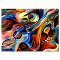 Best reviews of 😍 Designart 40" X 30" "Abstract Music & Rhythm" Fabric Canvas Wall Art In Red 😀