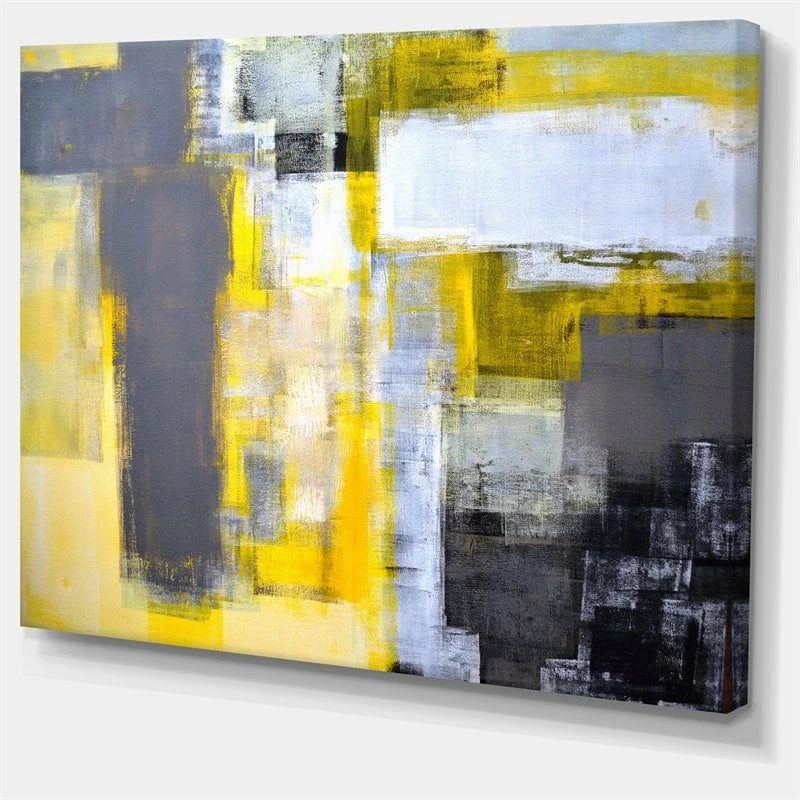 Deals ๐ฏ Designart 40" X 30" "Abstract Blur Pattern" Fabric Canvas Wall Art In Yellow ๐ - Image 2