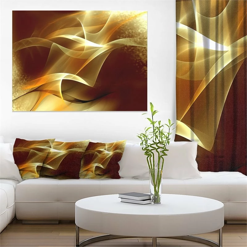 Wholesale ๐ฅฐ Designart 40" X 30" "Abstract Fractal Design" Fabric Canvas Wall Art In Yellow ๐ - Image 3