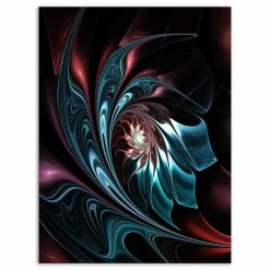 Wholesale 🎁 Designart 30" X 40" "Abstract Floral Shapes" Fabric Canvas Wall Art In Blue ✨