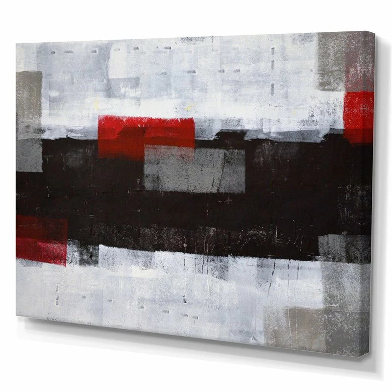 Top 10 ๐ Designart 40" X 30" "Abstract Painting" Fabric Canvas Wall Art In Gray โ๏ธ - Image 2