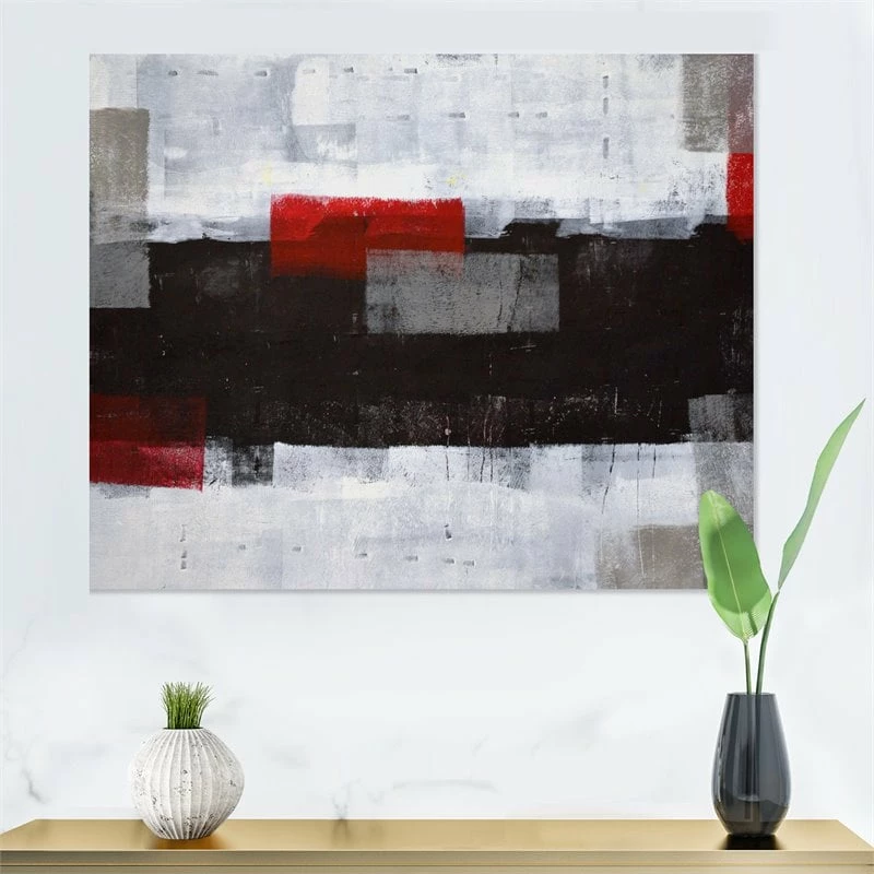 Top 10 ๐ Designart 40" X 30" "Abstract Painting" Fabric Canvas Wall Art In Gray โ๏ธ