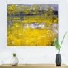 Deals 🔥 Designart 40" X 30" "Abstract Painting" Fabric Canvas Wall Art In Yellow 😍