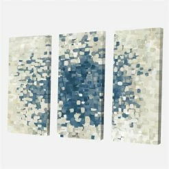 Best reviews of 😀 Designart 60" X 40" "Geometric Blue Spots" Fabric Canvas Wall Art In Blue 🤩