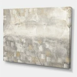 Discount โ Designart 46" X 36" "Abstract Watercolor" Fabric Canvas Wall Art In Gray ๐