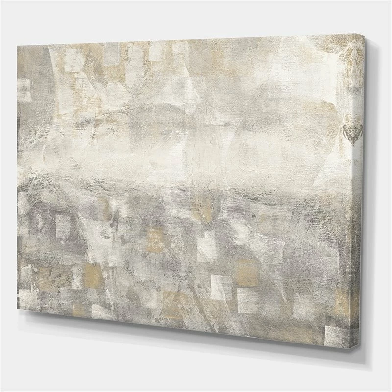 Discount โ Designart 46" X 36" "Abstract Watercolor" Fabric Canvas Wall Art In Gray ๐