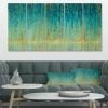 Flash Sale 🧨 Designart 60" X 28" "Rain Abstract Panel" Fabric Canvas Wall Art In Blue 👏