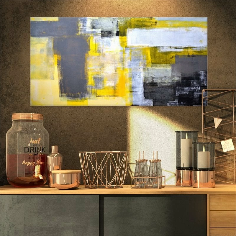Deals โค๏ธ Designart 32" X 16" "Abstract Blur Pattern" Fabric Canvas Wall Art In Yellow ๐คฉ - Image 3