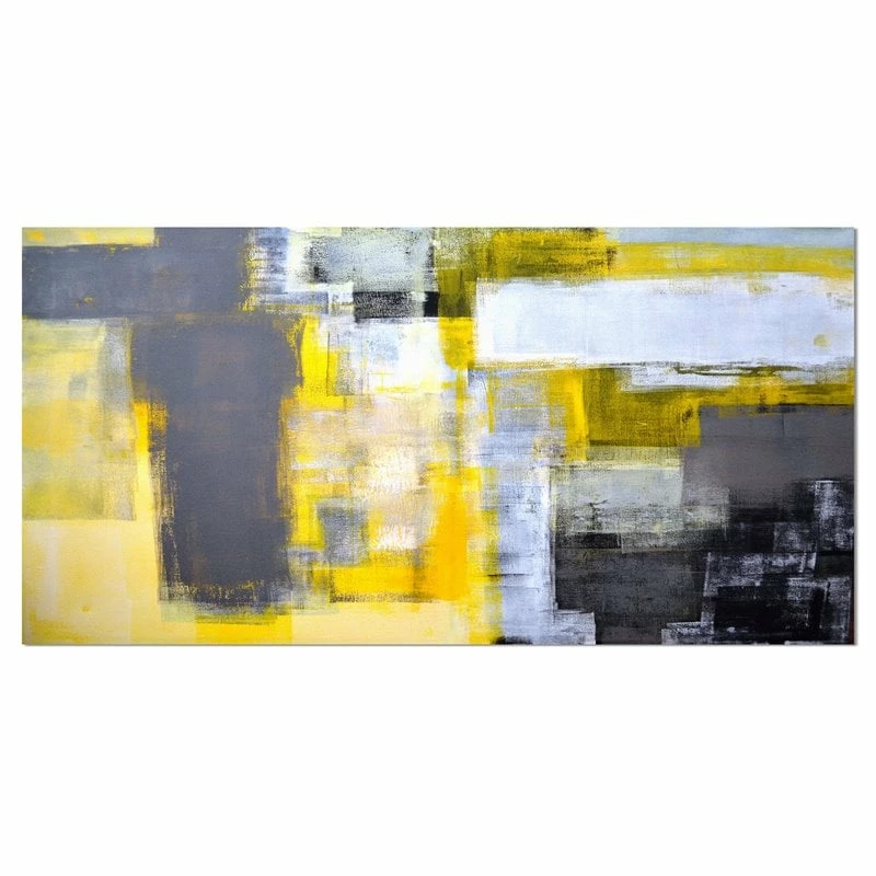 Deals โค๏ธ Designart 32" X 16" "Abstract Blur Pattern" Fabric Canvas Wall Art In Yellow ๐คฉ