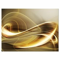 Best Pirce 🌟 Designart 12" X 8" "Elegant Abstract Sofa Art" Fabric Canvas Wall Art In Gold 😀