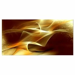Brand new ๐ Designart 32" X 16" "Abstract Fractal Design" Fabric Canvas Wall Art In Yellow ๐งจ