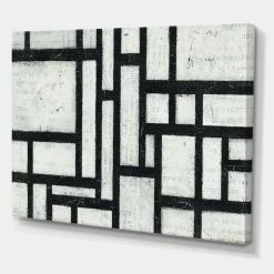 Flash Sale ๐งจ Designart 32" X 24" "Labyrinth Geometric" Fabric Canvas Wall Art In Black ๐