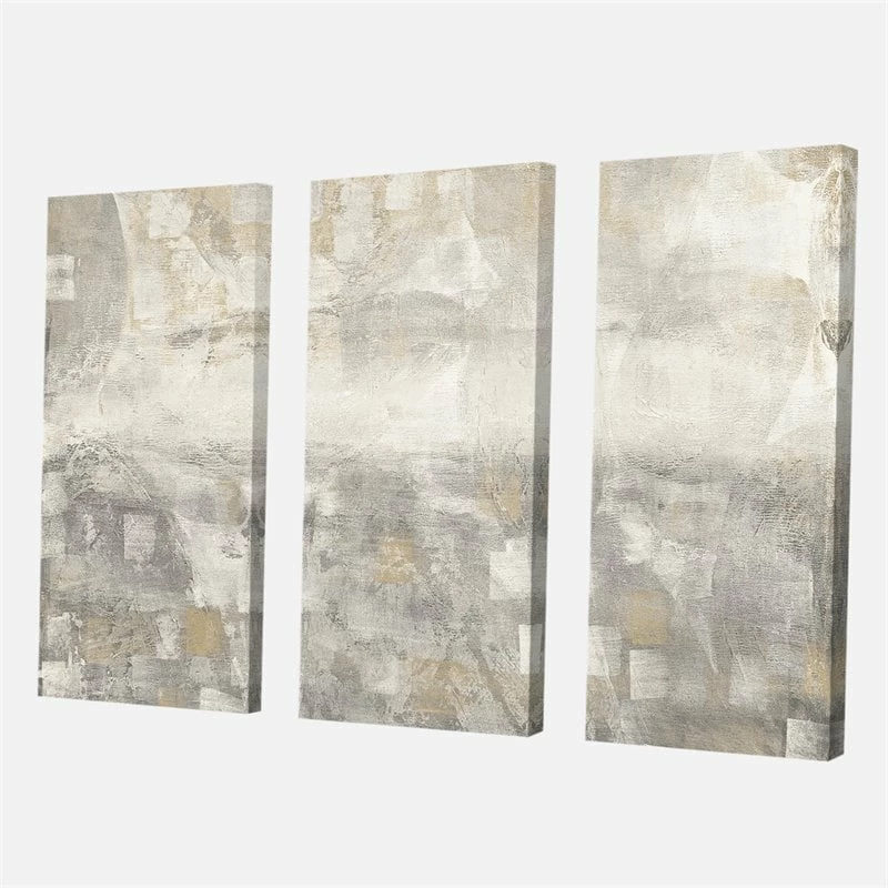 New 🤩 Designart 36" X 28" "Abstract Watercolor" Fabric Canvas Wall Art In Gray ⌛