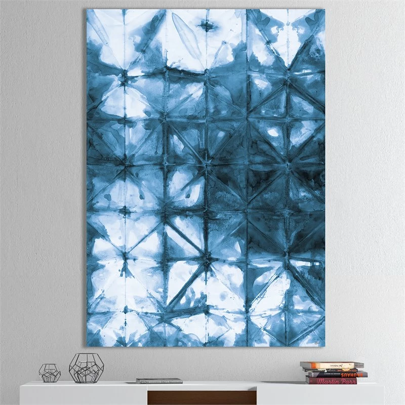 Flash Sale ๐งจ Designart 24" X 32" "Indigo Geometrical III" Fabric Canvas Wall Art In Blue โ๏ธ - Image 2