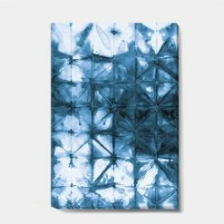 Flash Sale ๐งจ Designart 24" X 32" "Indigo Geometrical III" Fabric Canvas Wall Art In Blue โ๏ธ