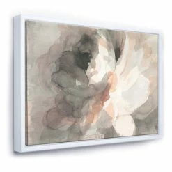 Wholesale 🎉 Designart 32" X 16" "Abstract Peony Pink Gray" Fabric Canvas Wall Art In Gray ✨